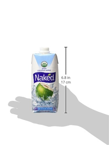 NAKED JUICE 100% Organic Pure Coconut Water, USDA Organic Certified, NON GMO Project Verified, 16.9 Ounce(Pack of 12)