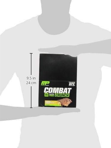 MusclePharm Combat Sport Bar, Chocolate Peanut Butter Cup, High Protein Bars, Combat Cravings, Fuel Performance & Meet Energy Demands, 20g Protein from Whey Protein, 5g Fiber, Gluten Free, 12 Bars