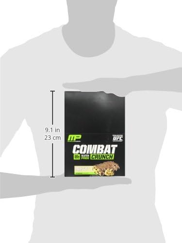 MusclePharm Combat Sport Bar, Chocolate Chip Cookie Dough, High Protein Bars, Combat Cravings, Fuel Performance & Meet Energy Demands, 20g Protein from Whey Protein, 5g Fiber, Gluten Free, 12 Bars