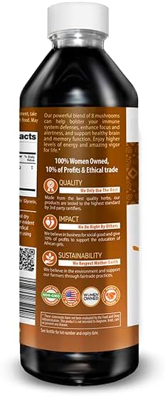 Nootropic Mushrooms, Lions Mane, Lion's Mane Mushroom Supplement, Mental Clarity and Focus Supplements, Immune Support, Mushroom Blend Extract, Lion Mane Mushroom Supplement - Herbal Goodness 12oz