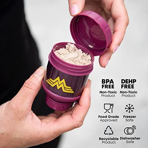 Smartshake Justice League Protein Powder Storage Container 50g Protein Shaker Bottle Funnel 110ml BPA Free Wonder Woman Gifts DC Comics Protein Shakes Bottle Storage for Women