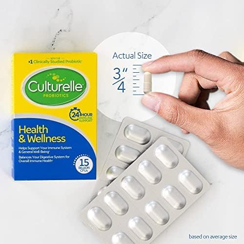 Culturelle Health & Wellness Daily Probiotic Supplement For Men & Women, Helps Support Your Immune System, Occasional Diarrhea, Gas & Bloating, 15 Billion CFUs, Non-GMO, 30 Count