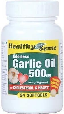 Healthy Sense Garlic Oil 500 mg 24 Softgels, 1 Ounce