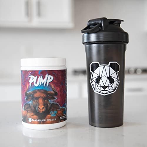 Panda Supps Pump, Pre-Workout, No-Clump Formula w/10G L-Citrulline Malate, Alpha GPC, Lions Mane,CognatiQ™,VasoDrive-AP® 40 Scoops (Rainbow Dragonfruit)