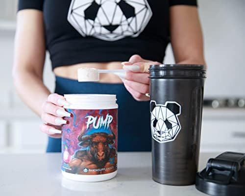 Panda Supps Pump, Pre-Workout, No-Clump Formula w/10G L-Citrulline Malate, Alpha GPC, Lions Mane,CognatiQ™,VasoDrive-AP® 40 Scoops (Rainbow Dragonfruit)