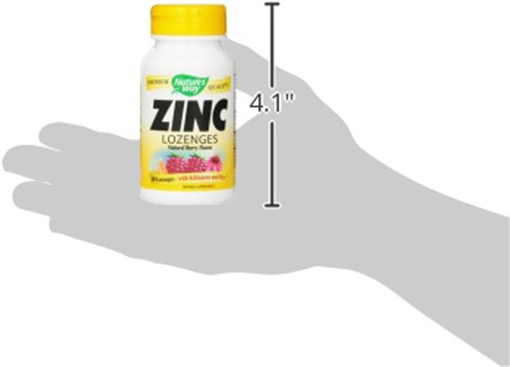 Nature's Way Zinc Lozenges with Vitamin C & Echinacea, Immune Support*, Wild Berry Flavored, 60 Lozenges (Pack of 2)