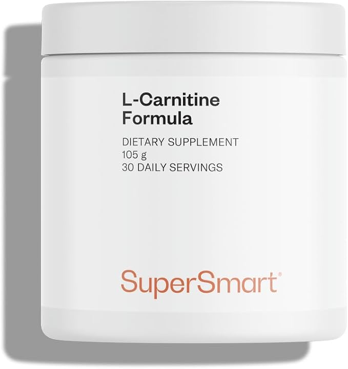 Supersmart - L-Carnitine Formula (Natural Lemon Flavor) - 2-in-1 with Acetyl L-Carnitine & L-Carnitine Tartrate Powder - Amino Acids Complex Supplement | Non-GMO & Gluten Free - 105 g