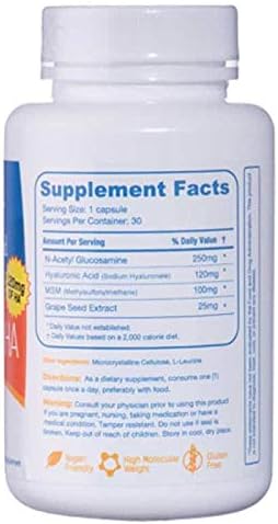 Hyalogic Hyaluronic Acid 120 mg Delayed Release Capsules | Combo Formula w/Glucosamine MSM | Support Healthy Eyes and Skin and Overall Body | Promote Healthy Skin | Non-GMO (30 Count)