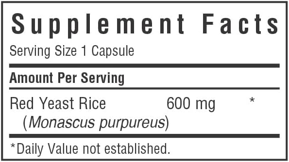 Bluebonnet Nutrition Red Yeast Rice 600 mg, Heart Health*, Non-GMO, Vegan, Kosher Certified, Gluten-Free, Soy-Free, Dairy-Free, 120 Vegetable Capsules, 120 Servings