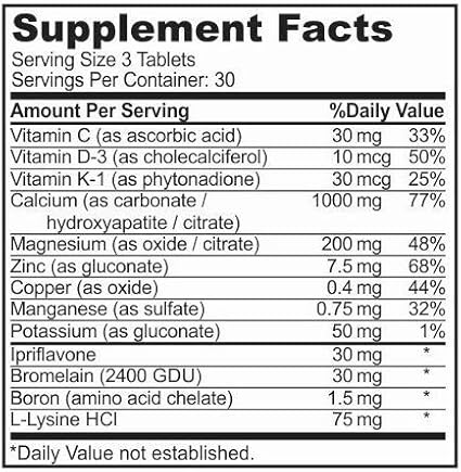 Premium Calcium Bone Support Complex - Complete Bone Health Formula with Vitamin D3, Magnesium, Zinc & Boron - Advanced Calcium Absorption Supplement - 90 Tablets