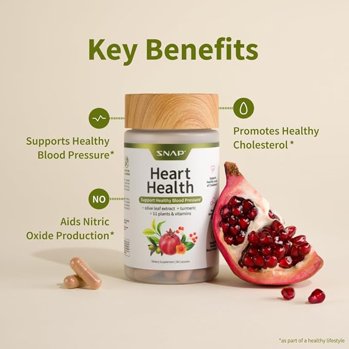 Snap Supplements Heart Health Bundle: CoQ10, Organic Beet Root, Hawthorn Berry, Turmeric & Odorless Garlic Capsules + Sugar-Free Gummies, 90 Caps & 60 Gummies