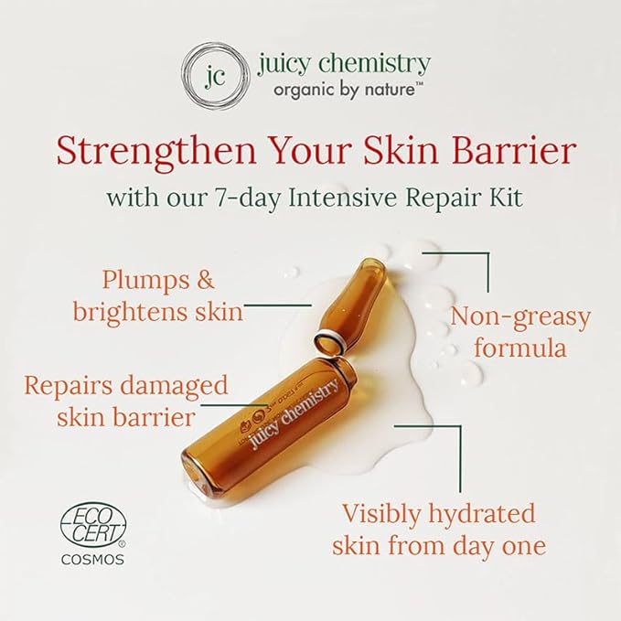 Juicy Chemistry Prebiotic Ferment Barrier Repair Face Serum - Made With Gotu Kola And Hyaluronic Acid | Certified Natural (14 Ml (Pack Of 1) Yellow)