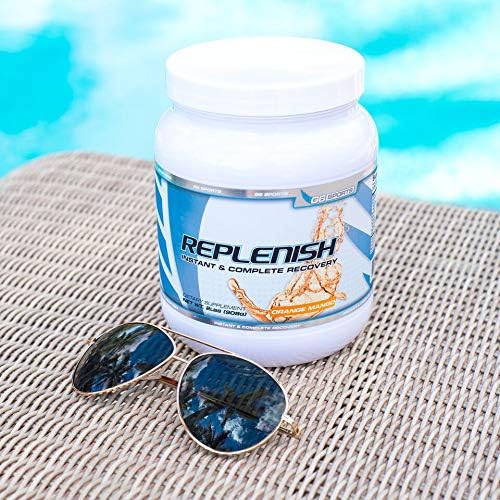 Nutrition Replenish Instant & Complete Recovery (Post Workout Formula, 11g of BCAAs & EAAs, 20g Whey Protein, 1000mg Creatine MagnaPower, Zero Refined Sugars) – 2lb Jar – Orange Mango
