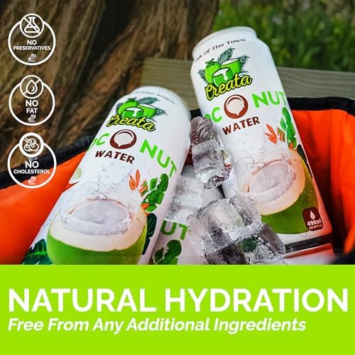 Coconut Water Bulk 99% Pure 16.57 Fl Oz - Pack of 12 Nutrient-Rich and Fresh | Low Sugar & Calories | Pure Coconut Water with Electrolytes by Creata