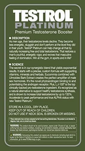 Testrol Platinum, Test Booster for Men by GAT Sport Stamina + Libido + Testosterone Boost, Boron, Vitamin D, Zinc, 60 Tablets