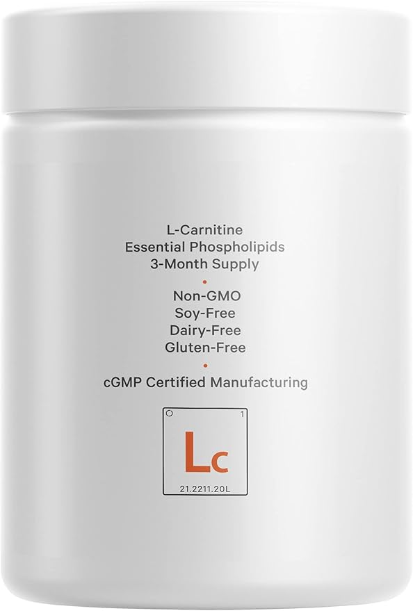 Codeage Liposomal L-Carnitine+ Supplement - 500 mg L-Carnitine L-Tartrate per Serving - Free-Form Amino Acid - Carnitine - Liposomal Delivery - Vegan, Non-GMO, Gluten-Free - 90 Capsules