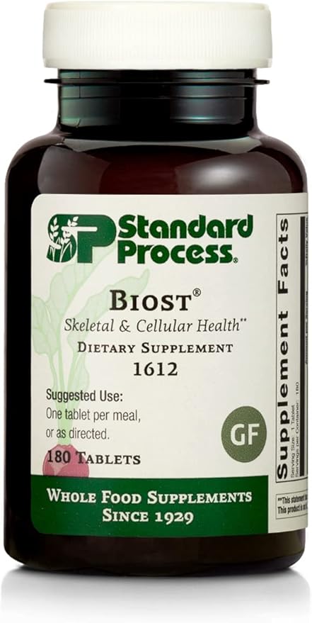 Standard Process Inc. Biost - Teeth and Bone Health Supplement with Whole Food Magnesium Citrate, Calcium Lactate, Manganese - 180 Tablets