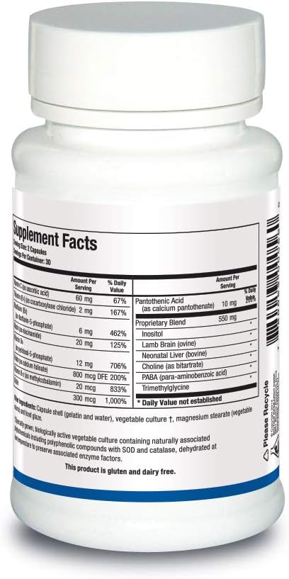 Biotics Research Bio GGG B, B Complex, Biochemically activated forms of B vitamins, Thiamin, Riboflavin, Niacin, B6, B12, Folate Produce Energy, Optimize Positive Mood,Cardiovascular Health 60 Capsule