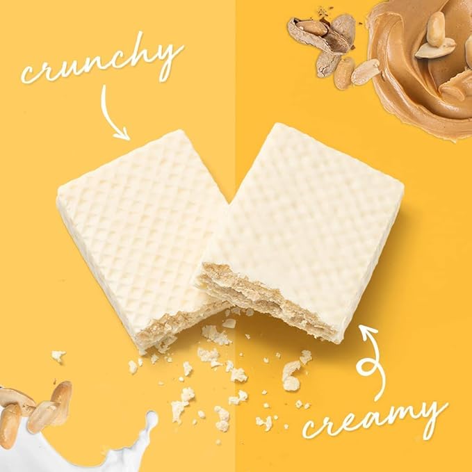 Power Crunch Protein Wafer Bars, High Protein Snacks with Delicious Taste, Peanut Butter Crème, 1.4 Ounce (12 Count) (Pack of 2)