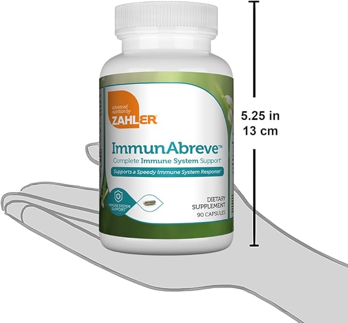 Zahler ImmunAbreve, Powerful Immune System Support, Contains Vitamin C Pantothenic Acid Echinacea and More, Certified Kosher (90 Capsules)