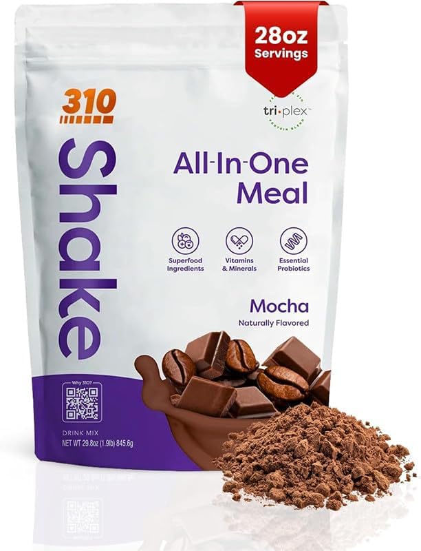 310 Nutrition All-In-One Meal Replacement Shake-Superfood Protein with Fiber, Probiotics & Adaptogens โ Low Carb, Vegan, Keto & Paleo Friendly - ๐ฎ๐ด ๐ฆ๐ฒ๐ฟ๐๐ถ๐ป๐ด๐ ๐ ๐ผ๐ฐ๐ต๐ฎ