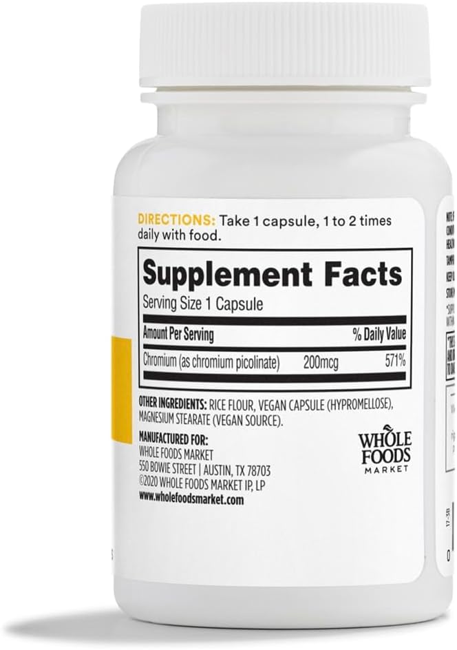 365 by Whole Foods Market, Chromium Picolinate 200MCG, 100 Veg Capsules