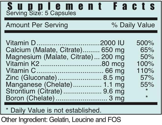 Systemic Formulas Cal Calcium Plus 100 Capsules Bio Nutriment #120. Highly Bioavailable Calcium with Vitamin D3 and K2, Zinc, Manganese, Strontium and Boron.