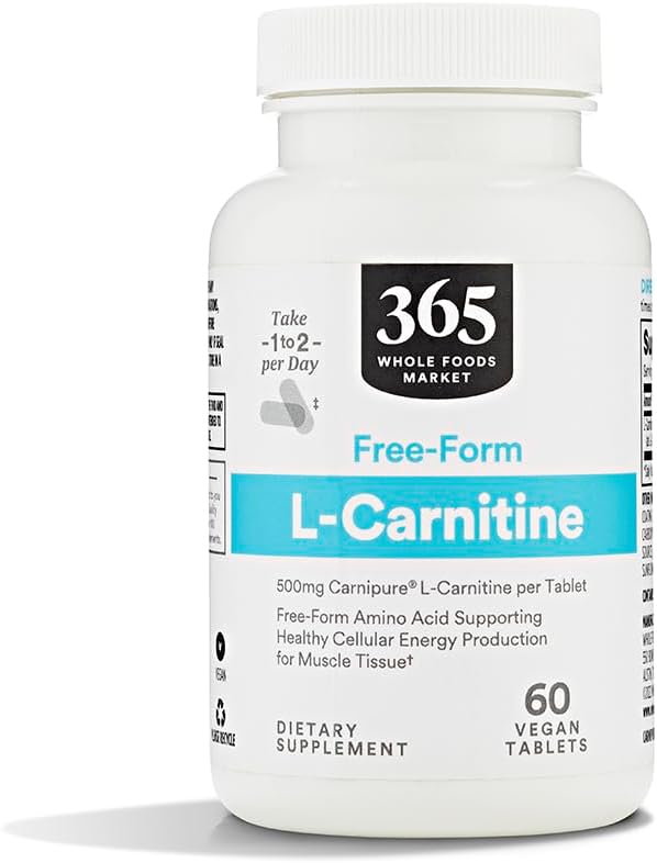 Whole Foods Market, Free-Form L-Carnitine 500mg, Vegan, 60 Count