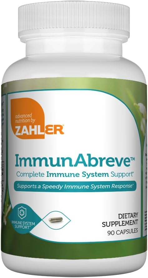 Zahler ImmunAbreve, Powerful Immune System Support, Contains Vitamin C Pantothenic Acid Echinacea and More, Certified Kosher (90 Capsules)
