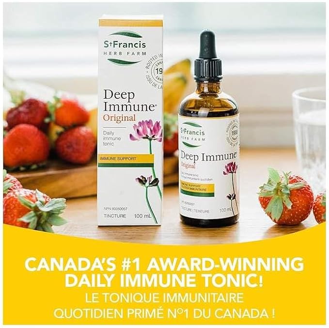 Deep Immune Herbal Tincture 100 ml – Natural Immune Support Booster – Herbal Supplements - Non GMO, Vegan, Dairy Free