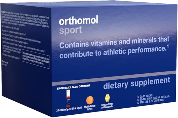 Orthomol Sport, 30-Day Supply, Premium Sports Nutrition Supplement with Vitamins A, B, C, D, E, Zinc, Iodine, Coenzyme Q10, L-Carnitine, Omega-3, and Essential Minerals for Optimal Performance