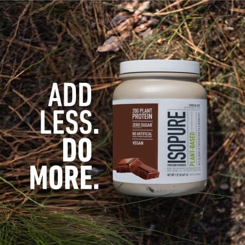 Isopure Plant-Based Protein Powder, Lactose Free, Gluten Free, With Iron, Chocolate, 20g Plant Protein Per Serving, 1.37 Lbs, 20 Servings