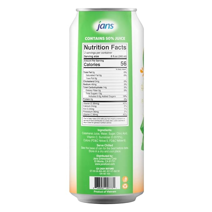 Calamansi Juice with Pulp, 16.9 oz (Pack of 12) JANS | From 100% Pure Calamansi Extract | NO Sugar Added, NOT From Concentrate, Good Source of Vitaminc C, Refreshing Taste of the Tropics