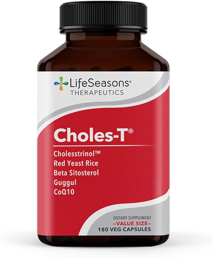 LifeSeasons Choles-T - Cholesterol Support Supplement - Red Yeast Rice, CoQ10, Guggul & Phytosterols - 180 Capsules