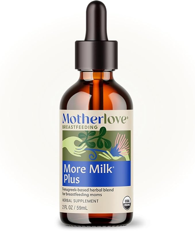 Motherlove More Milk Plus (2 Ounce Tincture) Fenugreek-Based Lactation Supplement to Support Breast Milk Supply—USDA Certified Organic, Vegan, Kosher, Soy-Free