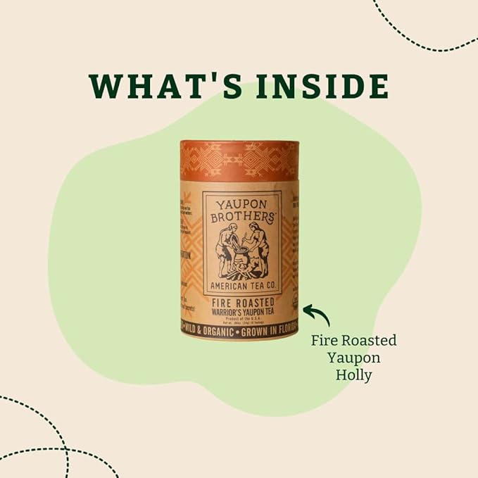 Fire Roasted Warrior’s Yaupon Tea – Yaupon Brothers – Wild-Crafted, Naturally Caffeinated – Antioxidant-Rich – Florida Grown Superfood – 16 Natural Fiber Tea Bags