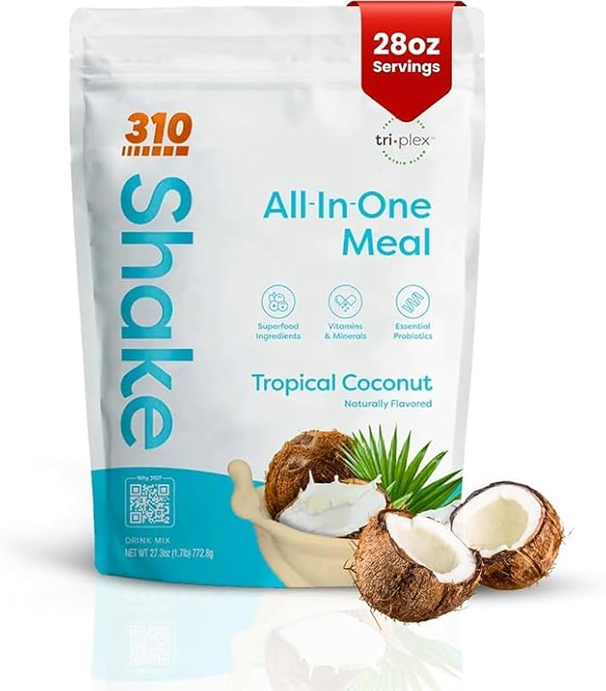 310 Nutrition All-In-One Meal Replacement Shake-Superfood Protein with Fiber, Probiotics & Adaptogens โ Low Carb, Vegan, Keto & Paleo Friendly - ๐ฎ๐ด ๐ฆ๐ฒ๐ฟ๐๐ถ๐ป๐ด๐ ๐ง๐ฟ๐ผ๐ฝ๐ถ๐ฐ๐ฎ๐น ๐๐ผ๐ฐ๐ผ๐ป๐๐