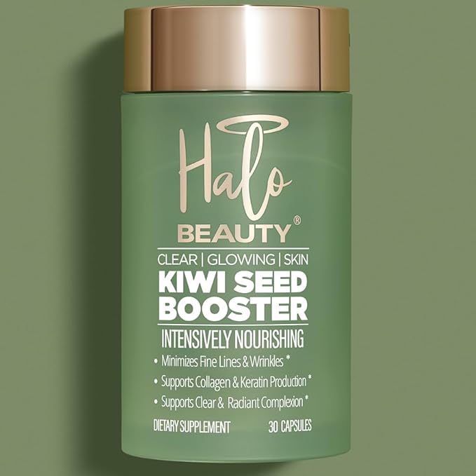 Kiwi Seed Booster Refill Pack Skin Supplement - 30 Vegan Capsules with Vitamins C, D3 & Zinc for Anti-Aging, Hydration, Glowing Skin & Collagen Support