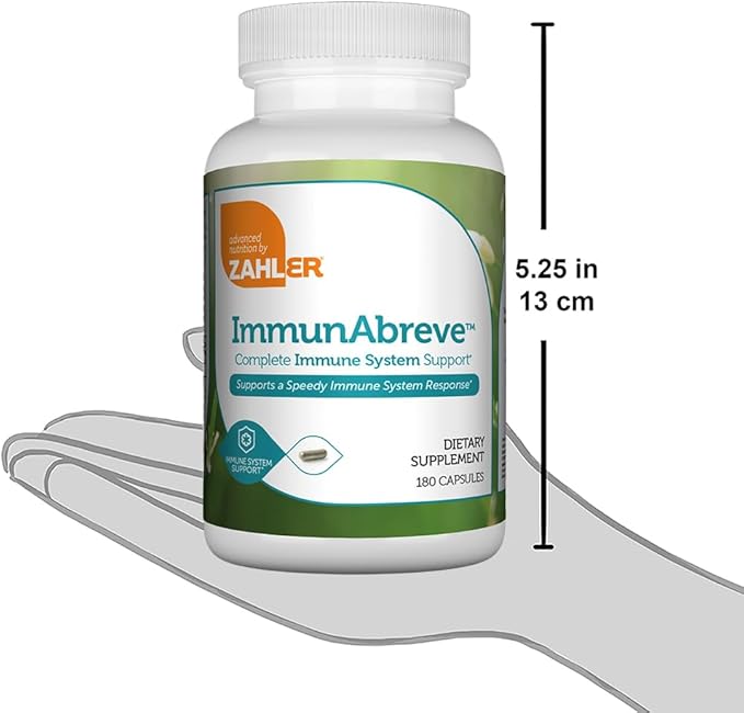Zahler ImmunAbreve, Powerful Immune System Support, Contains Vitamin C Pantothenic Acid Echinacea and More, Certified Kosher (180 Capsules)