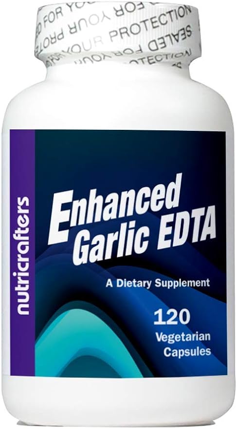 Enhanced Garlic EDTA 120 capsules - 3 Pack - 1000mg High Potency Calcium Disodium EDTA Formula - No Magnesium Sterate or Aluminum Containing Zeolite - 1,000mg per day -3 Bottles of 120 Capsules
