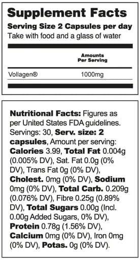 Vollagen Plant Based Complex – Plant Based Protein Alternative to Collagen – Amazing Hair Skin Nails Supplement – Delivers a Complex of Amino Acids (1000 mg - 60 Tablets)
