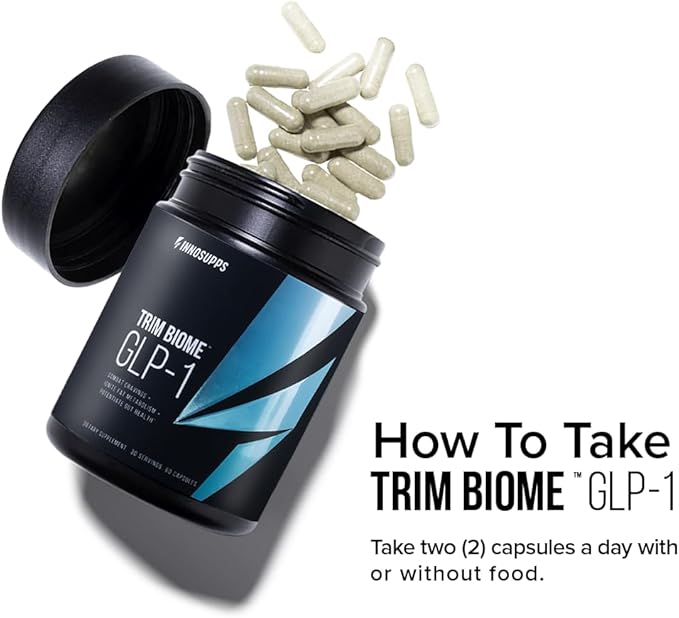 Inno Supps Trim Biome™ GLP-1 | Weight Loss Prebiotic + Probiotic + Postbiotic | Appetite + Metabolism Support | Digestive Health | Akkermansia + Berberine | 60 Capsules. 30 Servings
