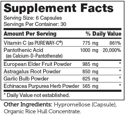 Zahler ImmunAbreve, Powerful Immune System Support, Contains Vitamin C Pantothenic Acid Echinacea and More, Certified Kosher (180 Capsules)