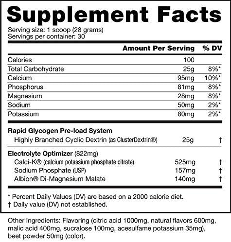 NutraBio Super Carb - Complex Carbohydrate Supplement Powder - Cluster Dextrin and Electrolytes for Performance Enhancement & Muscle Recovery - Kiwi Strawberry, 30 Servings