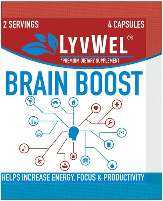 Brain Boost Capsules - Advanced Cognitive Enhancer for Razor-Sharp Focus, Sustained Energy & Mental Clarity - 5-Pack (10 Servings)