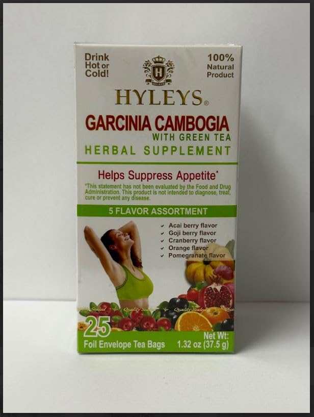 HYLEYS Tea Garcinia Cambogia Green Tea 5 Flavors Assortment - 25 Tea Bags