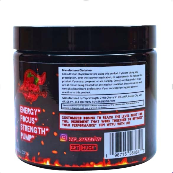YEP Wake The Faith Up Pre-Workout - Strawberry Raspberry Twist - 40 Servings