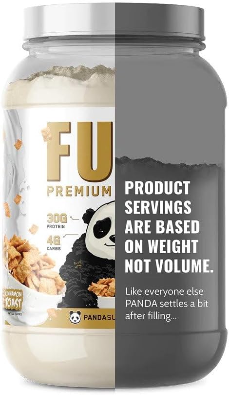 Panda Fuel Premium Protein Non-GMO Whey,Hydrolyzed Collagen,Casein,Probiotics,Digestive Enzymes, Keto Friendly,Time Release, 25 Servings (Cinnamon Toast) (with inclusions)