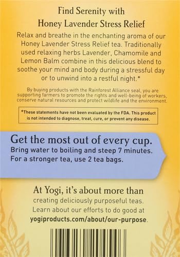 Yogi Tea Herbal Stress Relief, Honey Lavender 16 ct