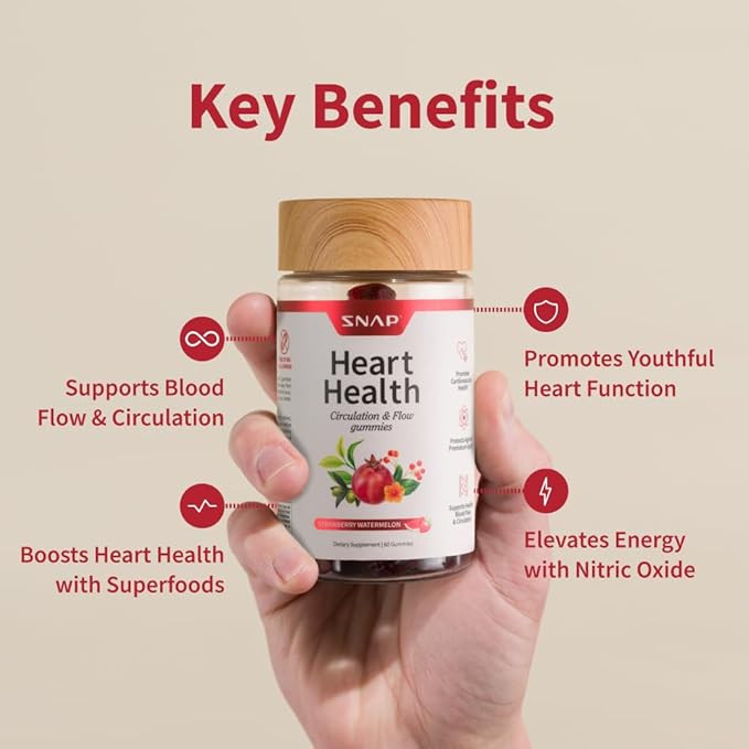 Snap Supplements Heart Health Bundle: CoQ10, Organic Beet Root, Hawthorn Berry, Turmeric & Odorless Garlic Capsules + Sugar-Free Gummies, 90 Caps & 60 Gummies